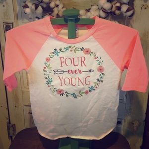 🎃Four ever Young girls baseball tee size 5t